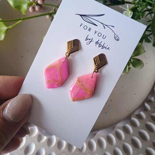 Sale marissa dangles - pink and gold