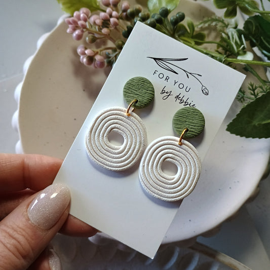 Shirley dangles- Green and White