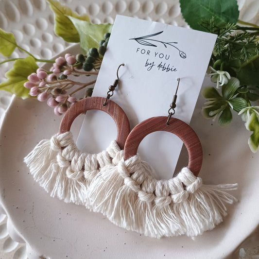 Sale dangles- macrame and faux Wood