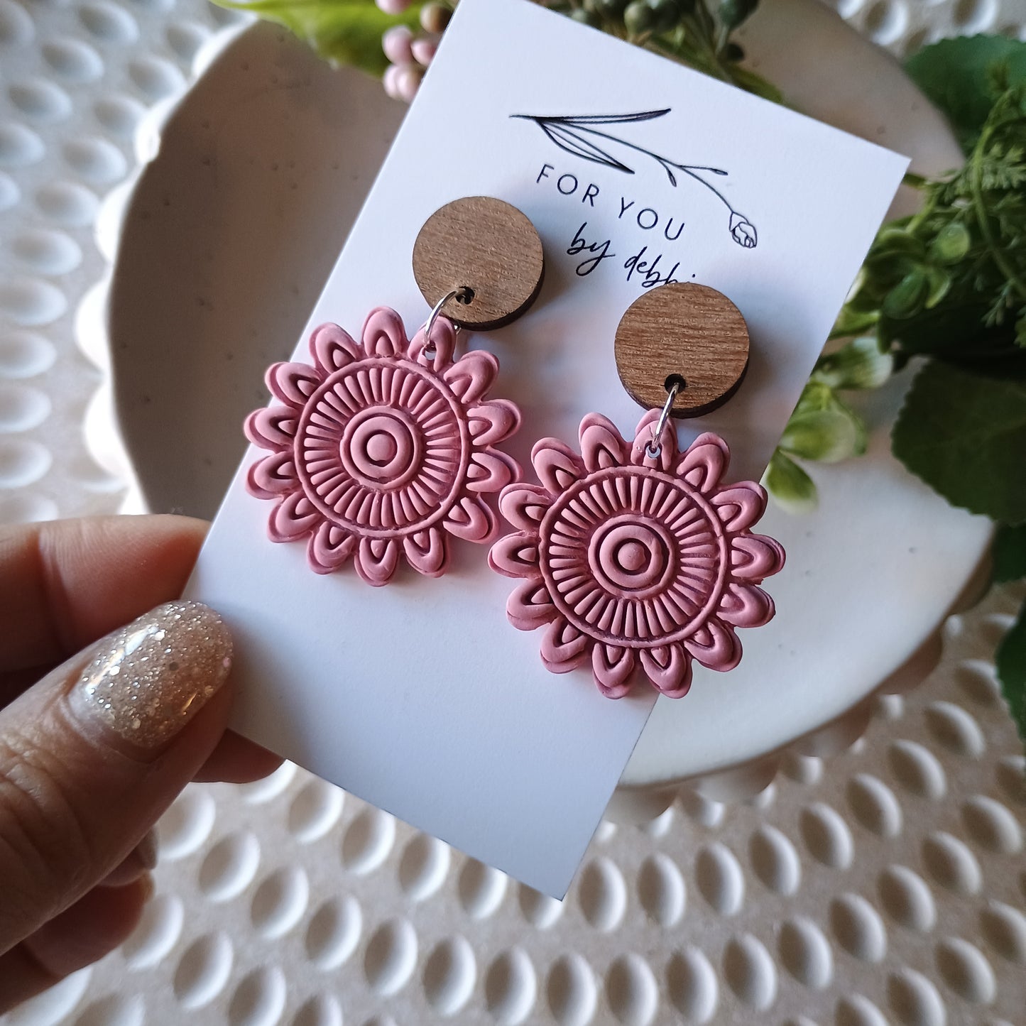 Mandy dangles- light rose pink