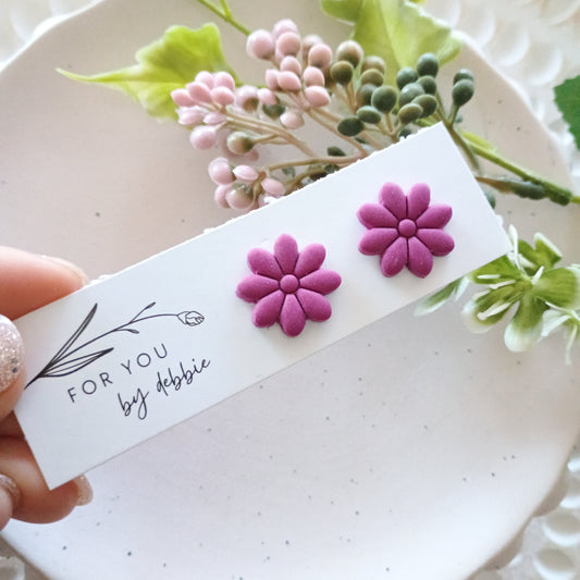 Flora studs - purple