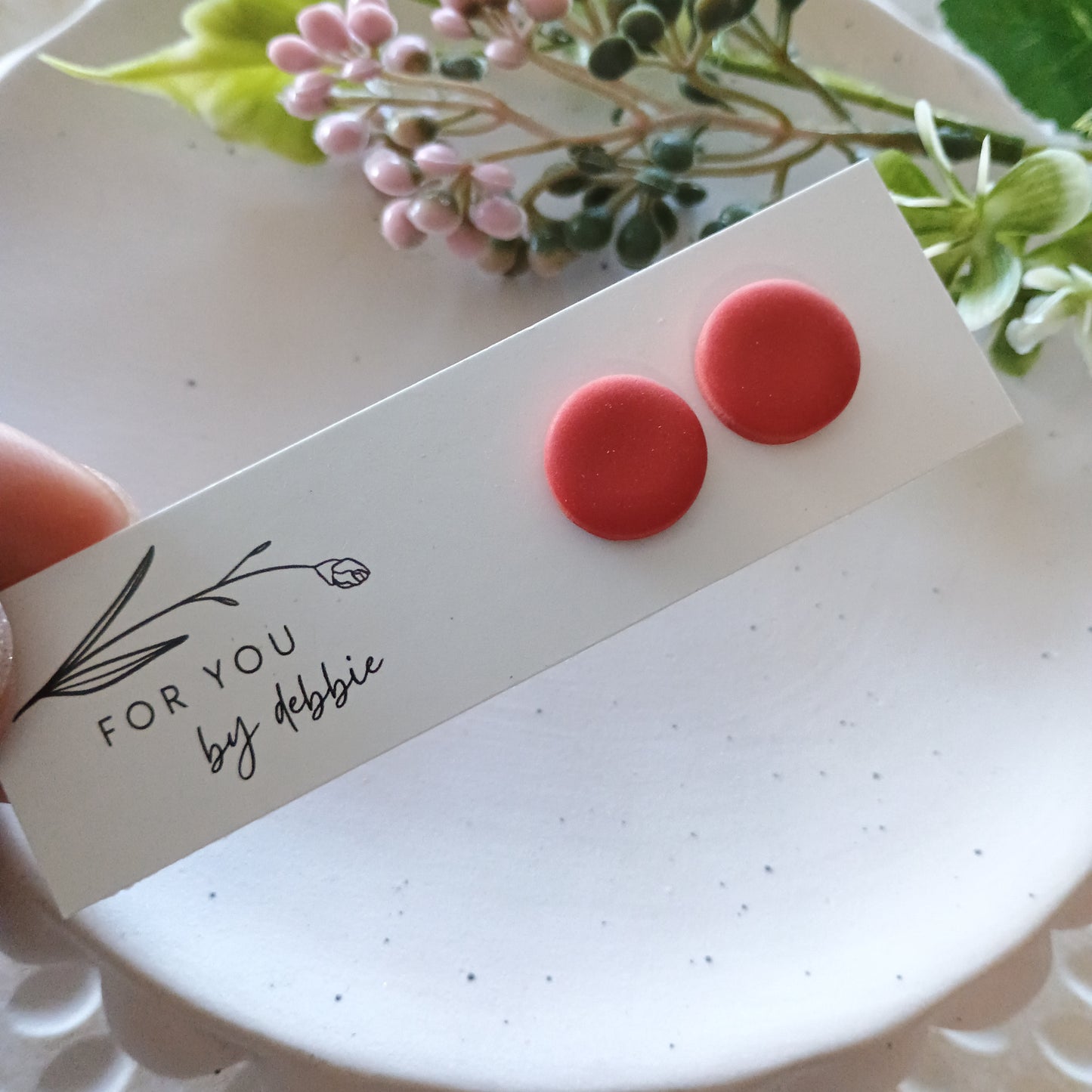 Large studs - pink and red