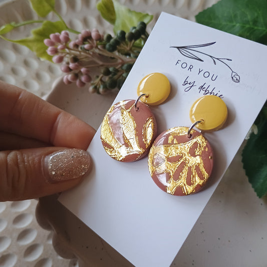 Bree dangles sale- Rose, yellow and gold