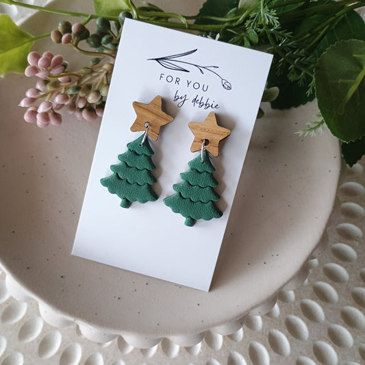 Christmas tree dangle- wood top