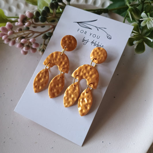 Sale dangles-  hammered gold