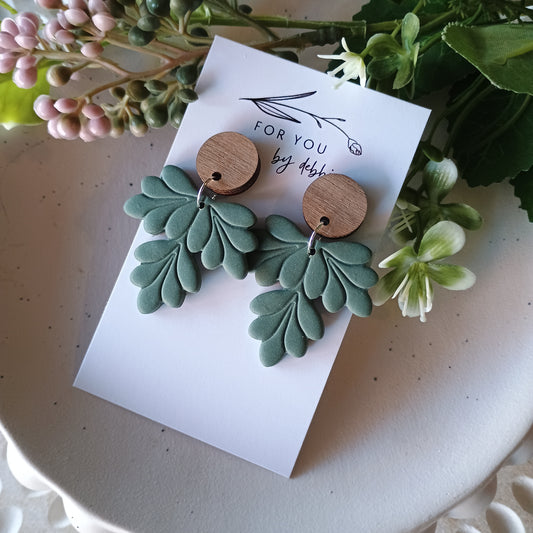 Georgie dangles- forest green and wood