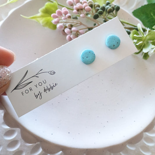 Mini circle studs - turquoise