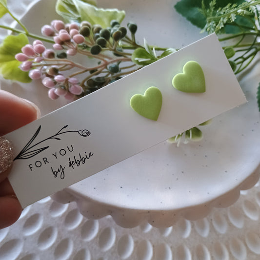 Heart studs - lime