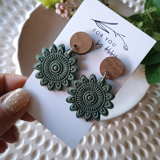 Mandy dangles- olive green