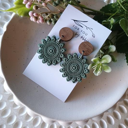 Mandy dangles- olive green
