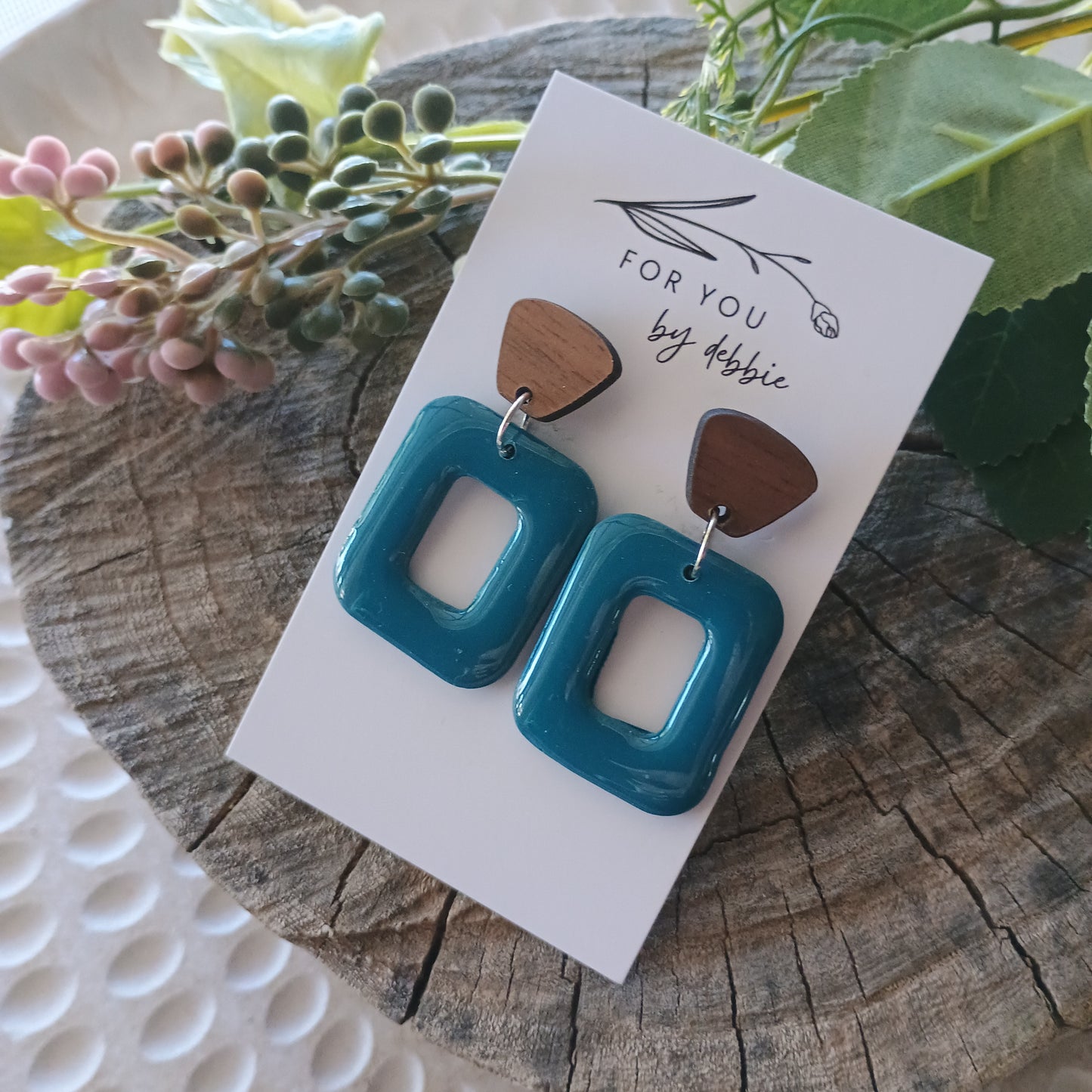 Mia dangles - blue resin