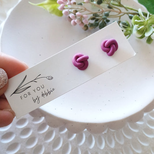 Knot studs - purple