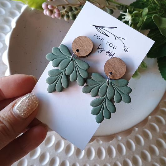 Georgie dangles- forest green and wood