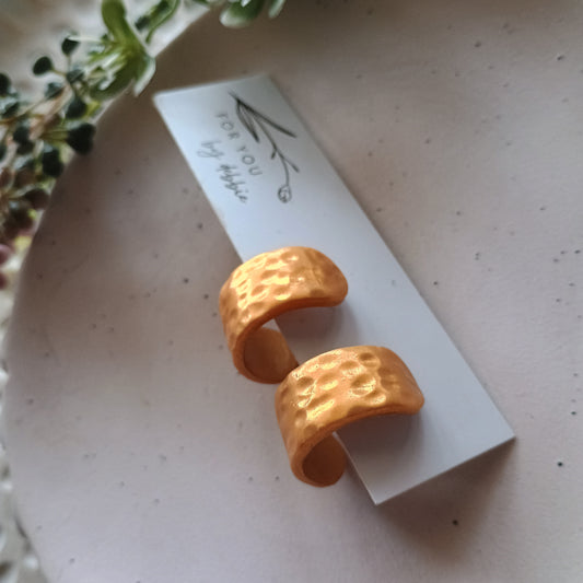 Sale- hammered Gold huggies