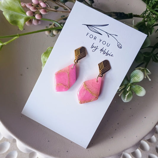 Sale marissa dangles - pink and gold